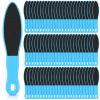 100 Pcs Pedicure Foot File Double Sided Callus Remover Sandpaper Foot Sander Scraper Scrubber with Plastic Handle Heel Rasp Tool for Feet Spa(Blue) view 1