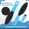 100 Pcs Pedicure Foot File Double Sided Callus Remover Sandpaper Foot Sander Scraper Scrubber with Plastic Handle Heel Rasp Tool for Feet Spa(Blue) view 3