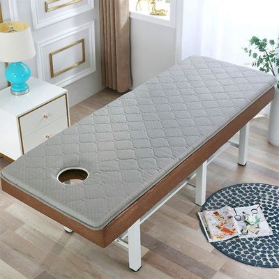 Non-Slip Solid Color Beauty Bed Mattress Professional Massage Table Mattress Pad with Face Breathing Hole Square Head Foam Mattress Topper for Spa Bed Bed Not Included,Grey 3cm,70x190cm