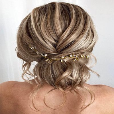 JAKAWIN Bride Rhinestone Wedding Hair Vine Crystal Hair Piece Bridal Headpiece Hair Accessories for Wome HV190 (2 Gold)