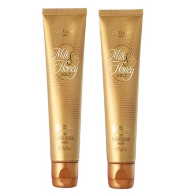 Oriflame Milk & Honey Gold Smoothing Sugar Scrub Small Pack, 75g (Pack Of 2)