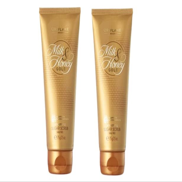 Oriflame Milk & Honey Gold Smoothing Sugar Scrub Small Pack, 75g (Pack Of 2)