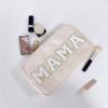 ACAMAL Chenille Letter Bag Mama Gift Makeup Bag Nylon Cosmetic Bag with Varsity Patch Makeup Pouch Bag Gift Toiletry Bag For Travel view 2