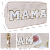 ACAMAL Chenille Letter Bag Mama Gift Makeup Bag Nylon Cosmetic Bag with Varsity Patch Makeup Pouch Bag Gift Toiletry Bag For Travel view 4