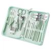 22 Pieces Manicure Set Professional Nail Clippers Pedicure Kit Nail Art Tools Stainless Steel Women Men Grooming Kit for Travel,green set view 1