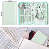 22 Pieces Manicure Set Professional Nail Clippers Pedicure Kit Nail Art Tools Stainless Steel Women Men Grooming Kit for Travel,green set view 3