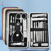 19 Pcs Manicure Set Nail Clippers Pedicure Kit Stainless Steel Manicure Kit Nail Clippers Professional Grooming Kit Nail Tools,Blue view 4