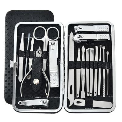 19 Pcs Manicure Set Nail Clippers Pedicure Kit Stainless Steel Manicure Kit Nail Clippers Professional Grooming Kit Nail Tools,Black