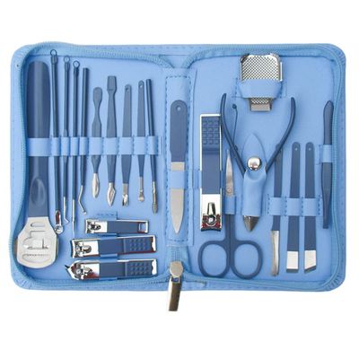 22 Pieces Manicure Set Professional Nail Clippers Pedicure Kit Nail Art Tools Stainless Steel Women Men Grooming Kit for Travel,Blue set