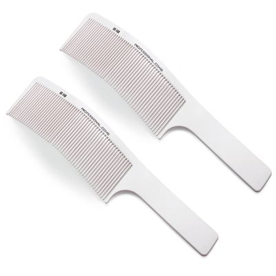PERFEHAIR Curved Fading Comb, Pack of 2, Professional Barber Flat Clipper Blending Flat Top Hair Cutting Combs for Men