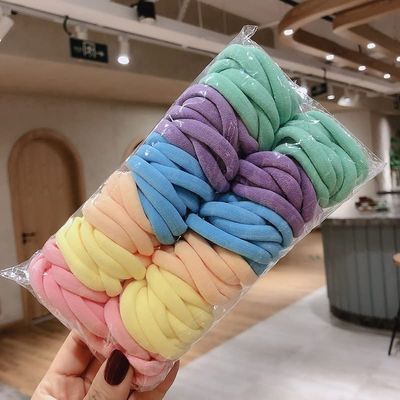 100 pieces of Korean version of simple matching student adult seamless high elastic rubber band hair accessories head rope scrunchie GB-JX002 (iridescent)
