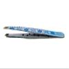 10 Pcs Blue Patterned Professional Slant Tip Tweezer view 1