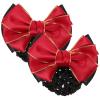 LALAFINA Gold-Edged Bowknot Hair Snood Mesh Hairnet for Women and Girls Elastic Bun Cover for Dance Work and Formal Events Durable Occupational Hair Bun Net 4.3X3.5X1.6 Inch view 1
