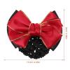 LALAFINA Gold-Edged Bowknot Hair Snood Mesh Hairnet for Women and Girls Elastic Bun Cover for Dance Work and Formal Events Durable Occupational Hair Bun Net 4.3X3.5X1.6 Inch view 2