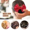 LALAFINA Gold-Edged Bowknot Hair Snood Mesh Hairnet for Women and Girls Elastic Bun Cover for Dance Work and Formal Events Durable Occupational Hair Bun Net 4.3X3.5X1.6 Inch view 3