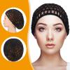 Geyoga 2 Pieces Mesh Crochet Hair Net Rayon Knit Snood Cap Cover Crocheted Shower Caps Sleep Hat for Women(Black, Purple) view 2