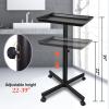 Salon Tray, Metal Feet Salon Rolling Tray Cart, Salon Color Tray, Tattoo Tray with Wheels, Instrument Tray for Salon&Spa Use Black view 2