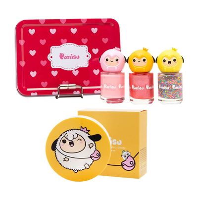 Puttisu Essential Gift Set - 1-Sun Cushion, 3-piece Nail Art Set (Candy)