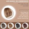 2PCS Clip in Bangs Real Human Hair,Fake Bangs Hair Clip on Bangs for Women,Curved Wispy Bangs with Temples Hairpieces,Bangs Clip in Hair Extensions Air Fringe for Girls Daily Wear - Light Brown view 2
