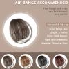 2PCS Clip in Bangs Real Human Hair,Fake Bangs Hair Clip on Bangs for Women,Curved Wispy Bangs with Temples Hairpieces,Bangs Clip in Hair Extensions Air Fringe for Girls Daily Wear - Brown Black view 2