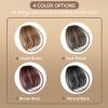 2PCS Clip in Bangs Real Human Hair,Fake Bangs Hair Clip on Bangs for Women,Curved Wispy Bangs with Temples Hairpieces,Bangs Clip in Hair Extensions Air Fringe for Girls Daily Wear - Dark Brown view 3
