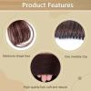 2PCS Clip in Bangs Real Human Hair,Fake Bangs Hair Clip on Bangs for Women,Curved Wispy Bangs with Temples Hairpieces,Bangs Clip in Hair Extensions Air Fringe for Girls Daily Wear - Dark Brown view 4