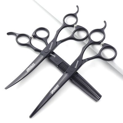 7/8 inch Haircut Scissors Hair Salon Styling Cut Hair Tools Thin Hairdresser Hair Special Tools (7-inch 3pc-A)