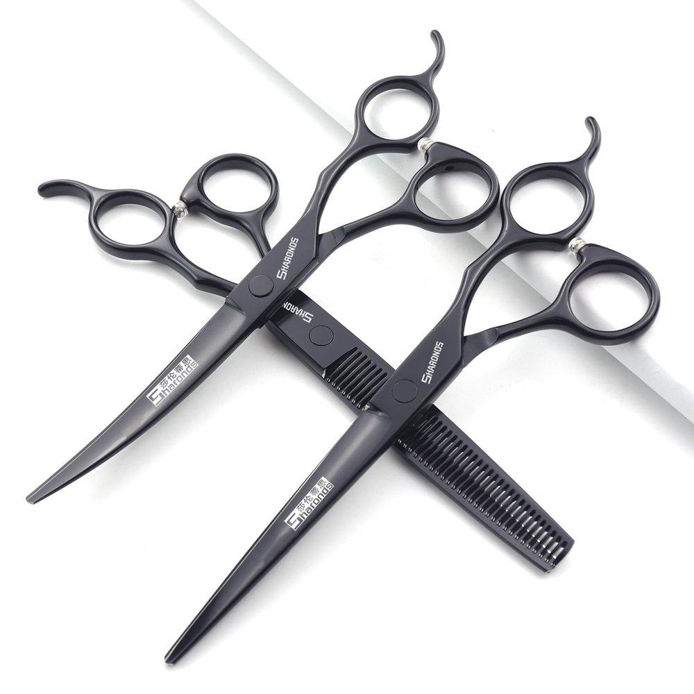 7/8 inch Haircut Scissors Hair Salon Styling Cut Hair Tools Thin Hairdresser Hair Special Tools (7-inch 3pc-A)