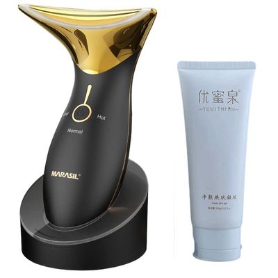 MARASIL Facial Skin care Device Anti Aging Skin Tightening Firming, Facial Massager Neck Liftup Facial Beauty Tool Electric Hot & Cold for Wrinkles and Spot. Black