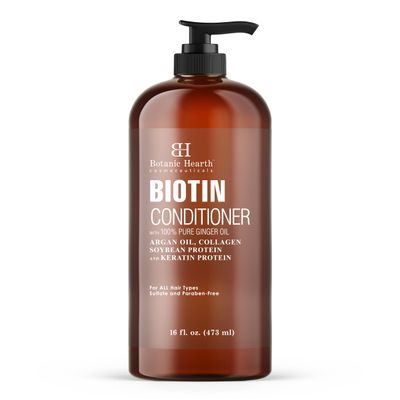 Botanic Hearth Biotin Conditioner with Ginger Oil & Keratin | for Hair Growth |with Turmeric Extract, Argan Oil, Tea Tree Oil & Vitamin E | Sulphate & Paraben Free | 16 Fl Oz