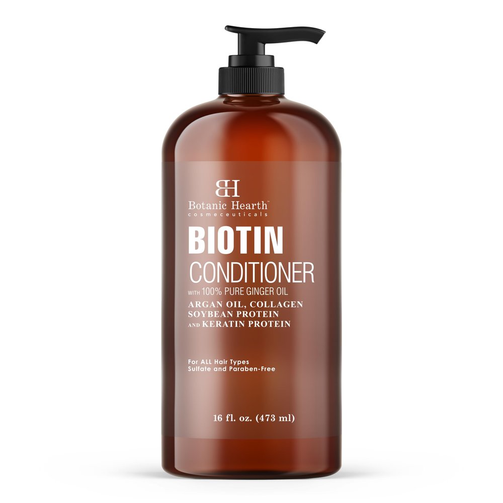 Botanic Hearth Biotin Conditioner with Ginger Oil & Keratin | for Hair Growth |with Turmeric Extract, Argan Oil, Tea Tree Oil & Vitamin E | Sulphate & Paraben Free | 16 Fl Oz