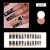 FRUJCDKI 24 Pcs Press on Nails Long Fake Nails Acrylic Ballet French White Illuminate Butterfly adhesive tape on Nails Design Nails for Women and Girls (Aliens) view 2