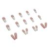 FRUJCDKI 24 Pcs Press on Nails Long Fake Nails Acrylic Ballet French White Illuminate Butterfly adhesive tape on Nails Design Nails for Women and Girls (White French) view 3
