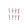 FRUJCDKI 24 Pcs Press on Nails Long Fake Nails Acrylic Ballet French White Illuminate Butterfly adhesive tape on Nails Design Nails for Women and Girls (White French) view 4
