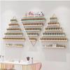 LXSEHN Metal Wall Mounted Nail Polish Rack, 6 Sets Triangular Cosmetic Display Racks, Essential Oil Bottles Shelf Organizer, Gold Storage Lipstick Perfume Holder for Spa Nail Salon Shop Home view 1