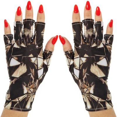 ManiGlovz - The ORIGINAL UPF 50+ UV Light Protective Nail Gloves | Gel Manicure and Anti UV Fingerless Gloves for Women | Can be Used as Sun Protection Gloves for Driving | Diamond Crush