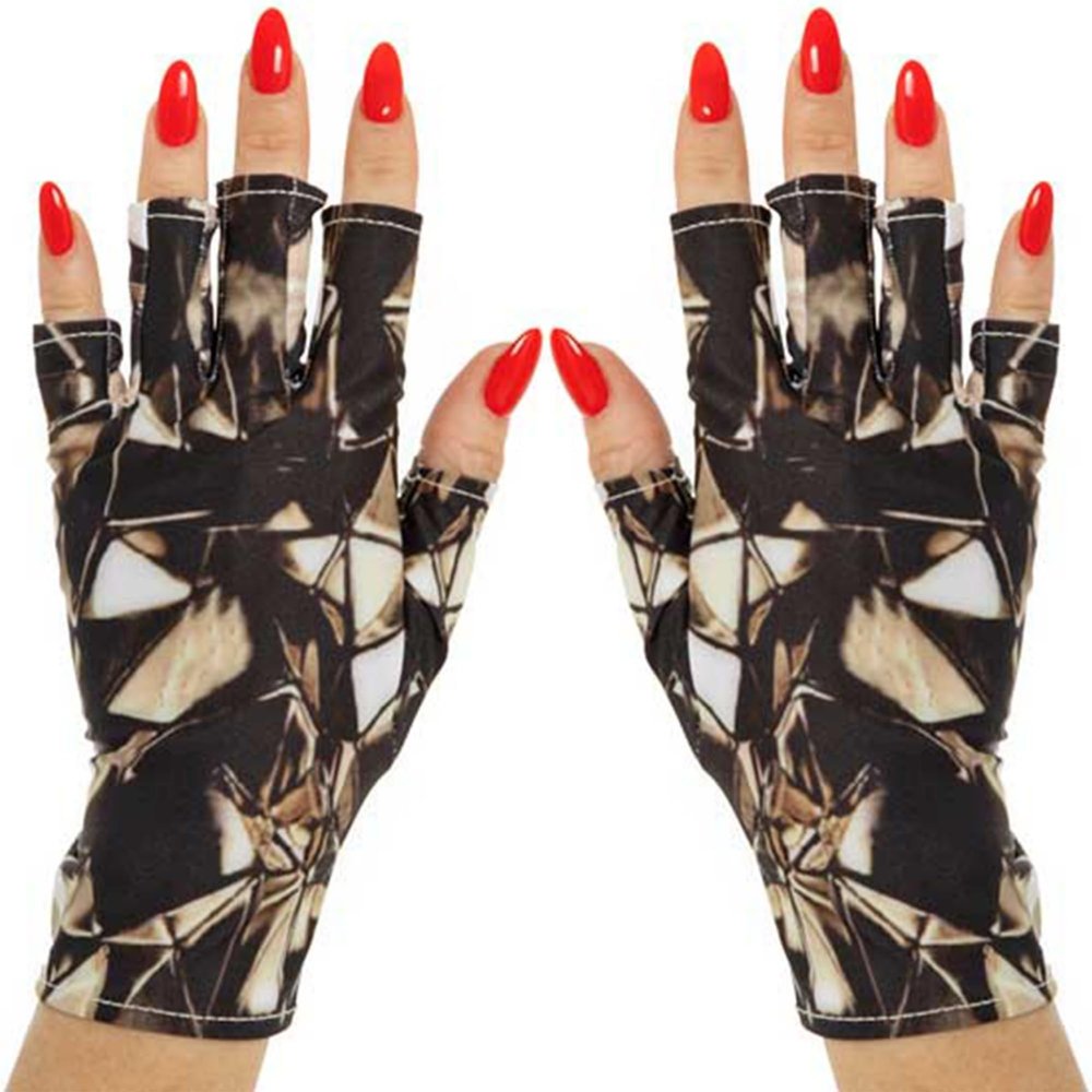 ManiGlovz - The ORIGINAL UPF 50+ UV Light Protective Nail Gloves | Gel Manicure and Anti UV Fingerless Gloves for Women | Can be Used as Sun Protection Gloves for Driving | Diamond Crush