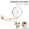 8 Inch Wall Mounted Makeup Mirrors Magnifying Extend Sturdy Adjustable Shaving Cosmetic Mirror Bathroom Vanity Mirrors(Gold 3X) (Gold 7X) view 4