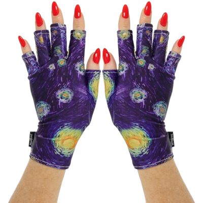 ManiGlovz - The ORIGINAL UPF 50+ UV Light Protective Nail Gloves | Gel Manicure and Anti UV/LED Fingerless Gloves for Women | Can be Used as Sun Protection Gloves or for Driving | Starry Knight