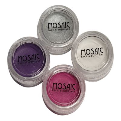 Mosaic HydroCream Water Washable Face Paint Character Packs - Non Staining, Safe Non-Toxic, Hypoallergenic, Moisturizing, Water Activated Vegan Formula (Princess Purple 4 Pack)