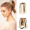 LALAFINA Gold Ponytail Holder Hair Cuff Metal Hair Tie Elastic Bands for Women Girls Stylish Accessories view 3