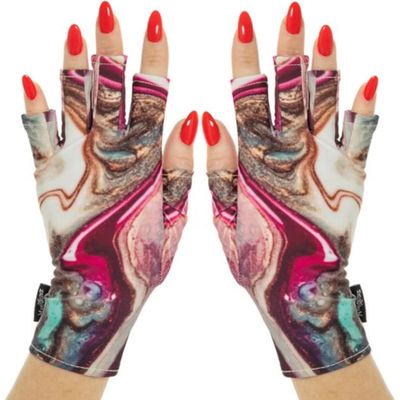ManiGlovz - The ORIGINAL UPF 50+ UV Light Protective Nail Gloves | Gel Manicure and Anti UV Fingerless Gloves for Women | Can be Used as Sun Protection Gloves for Driving | Spilled Polish