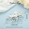 Latious Flower Wedding Hair Clip Silver Pearl Bridal Hair Barrettes Rhinestones Hair Piece for Women and Brides view 3