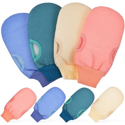 Beavorty 8pcs Exfoliating Gloves for Body Scrub Massage Bath Mittens for Gentle Skin Cleansing Elastic Design for Comfortable Fit