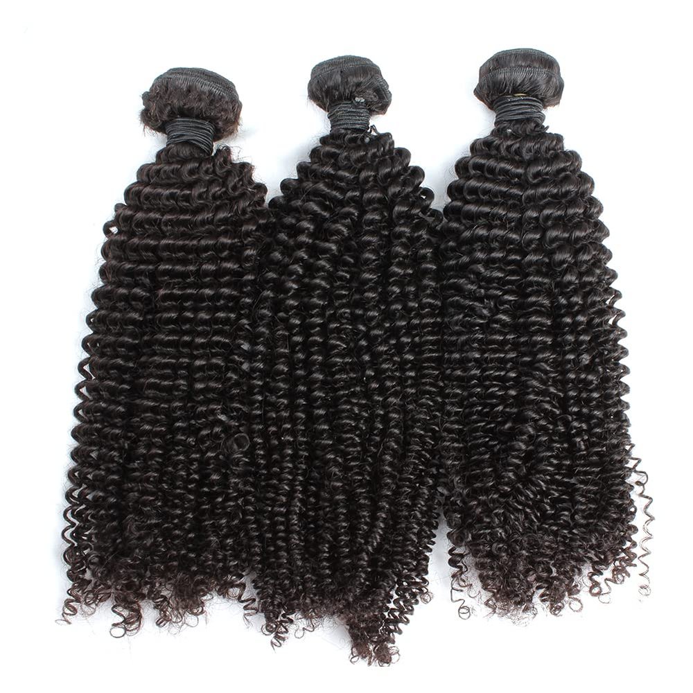 Greatremy Grade 12A Kinky Curl Brazilian Human Hair Extension 3 Bundles 100% 8a Unprocessed Virgin Hair 20"20"20"Natural Color