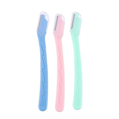 FOMIYES 3pcs Mixed Stainless Steel Eyebrow Razors for Women Portable Eyebrow Trimmer Kit for Travel and Home Use