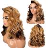 Jnymell Brown Honey Blonde Ombre Colored Wig Loose Wave 13X4 Lace Front Human Hair Highlight 4t27 Color HD Crystal Lace Pre Plucked Baby Hair Bleached Knots 150% Lace Closure Remy Wavy Hair Wig view 1