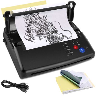 CORIEOSD Tattoo Transfer Stencil Machine Tattoo Kit Copier Printer with 20 Pcs Free Transfer Paper for Tattoo Machine Stencil Printer