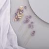 BERYUAN Rhinestone Flower Hair Pieces Bridal Purple Flower Hairpins Hair Comb Set for Bride Bridesmaid4pcs view 2