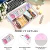 DYSHAYEN Chenille Letter Clear Zipper Pouch for Travel,Nylon Clear Cosmetic Bag,Makeup Travel Bag for Women Girls 11.8 Inches x 8.2 Inches (Colorful-Stuff) view 2